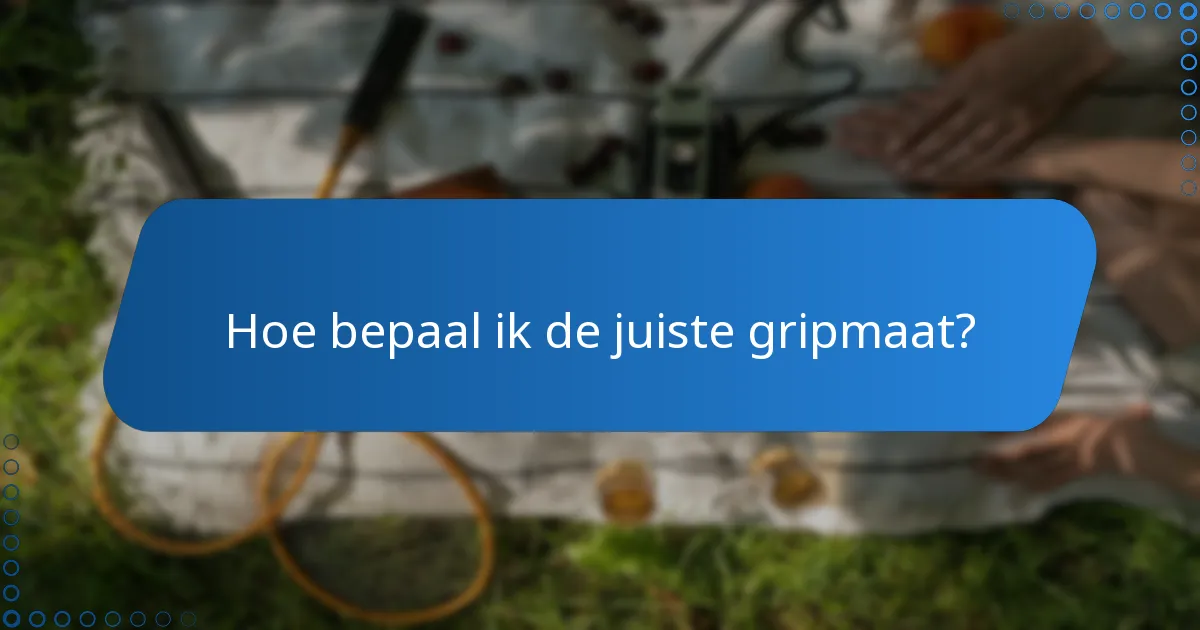 Hoe bepaal ik de juiste gripmaat?
