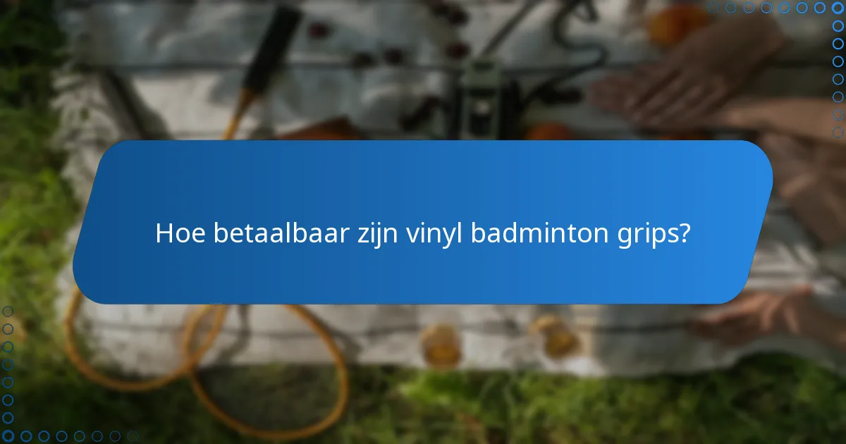 Hoe betaalbaar zijn vinyl badminton grips?