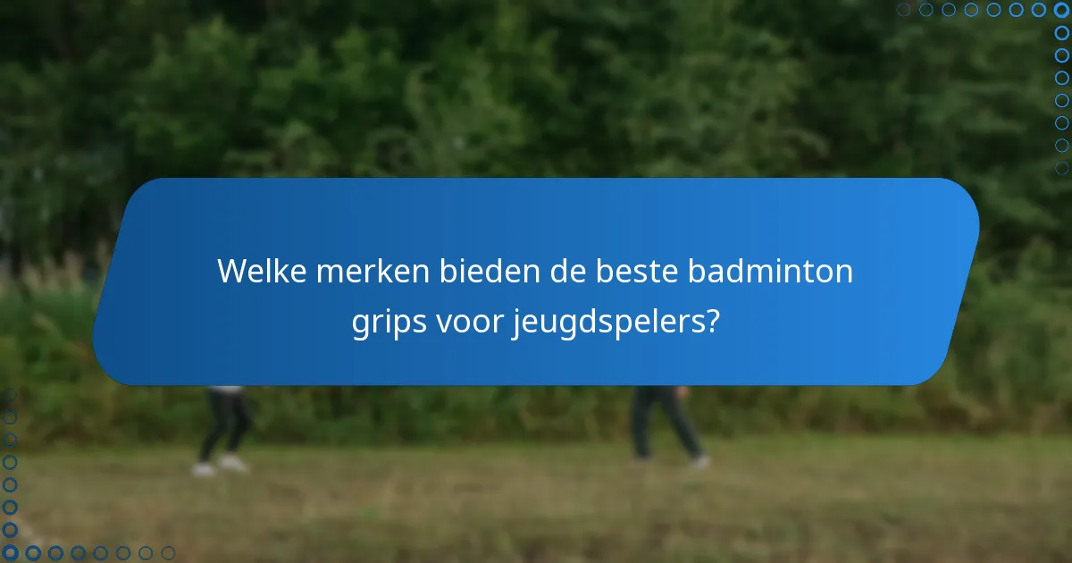 Welke merken bieden de beste badminton grips voor jeugdspelers?
